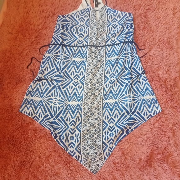 Mossimo sleeveless blue/white midi dress Small - Picture 3 of 5